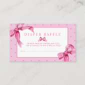 Coquette Bow | Roze Baby Meisje Douche Luier Raffl Informatiekaartje (Voorkant)