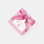 Coquette Bow | Roze Baby Meisje Douche Servet (Hoek)