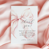 Coquette Bow Roze Baby shower Bedankkaart