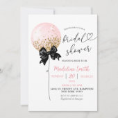 Coquette Bow Roze Ballon Vrijgezellenfeest Kaart (Voorkant)