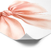 Coquette Bow Roze Meisjes Eerste Verjaardag Welkom Poster (Hoek)