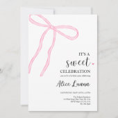 Coquette Bow Roze Verjaardagsfeest Kaart (Voorkant)