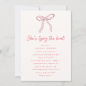 Coquette Bow Roze Vrijgezellenfeest Kaart (Voorkant)