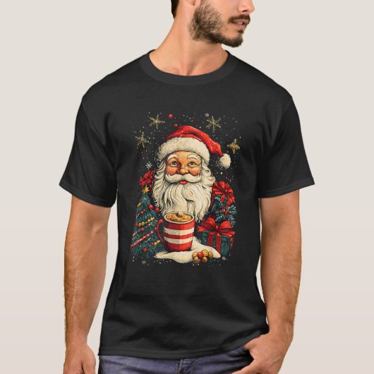 Coquette Bow Santa Candy Girly Xmas Christmas Tree T-shirt (Voorkant)