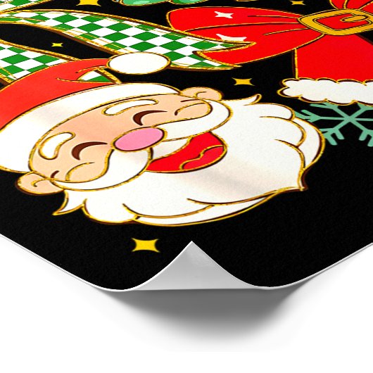 Coquette Bow Santa Claus Merry Christmas Women Xma Poster (Hoek)