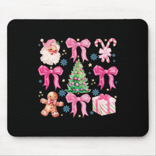 Coquette Bow Santa Claus Roze Vrolijke Kerstvrouwe Muismat