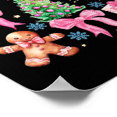 Coquette Bow Santa Claus Roze Vrolijke Kerstvrouwe Poster (Hoek)