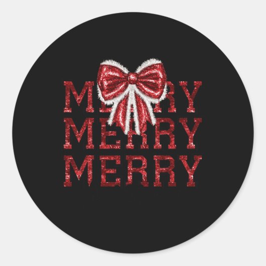 Coquette Bow Santa Claus Vrolijke Kerstvrouwen Xma Ronde Sticker (Voorkant)