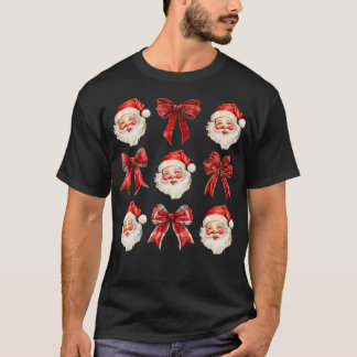 Coquette Bow Santa Claus Vrolijke Kerstvrouwen Xma T-shirt