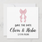 Coquette Bow Save the Date Kaart (Voorkant)