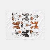 Coquette Bow Schattigee spookhonden Halloween pomp Fleece Deken (Voorkant (Horizontaal))