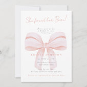 Coquette Bow She Found Her Beau Bridal Shower Kaart (Voorkant)