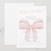 Coquette Bow She Found Her Beau Bridal Shower Kaart (Voorkant / Achterkant)