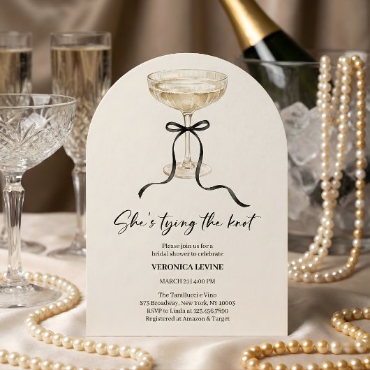 Coquette Bow She’s Tying the Knot Bridal Shower  Kaart