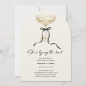 Coquette Bow She’s Tying the Knot Bridal Shower  Kaart (Voorkant)