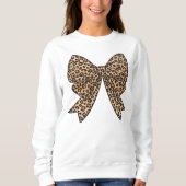 Coquette Bow Shirt Leopard Print Bow Sweatshirt (Voorkant)