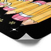 Coquette Bow Snowflake Kerstmis kerstboom potloden Poster (Hoek)