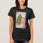 Coquette Bow Snowman Nk Christmas Tree Funny Xmas  T-shirt (Voorkant)