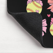 Coquette Bow Softbal Moeder Moederdag Softbal Mam Muismat (Hoek)