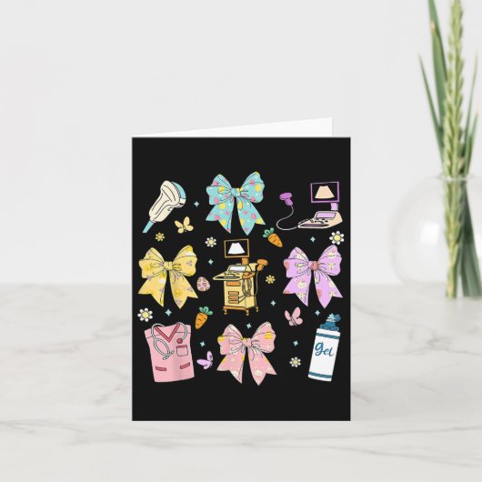 Coquette Bow Sonograaf Easter Ultrasound Tech So Kaart (Voorkant)