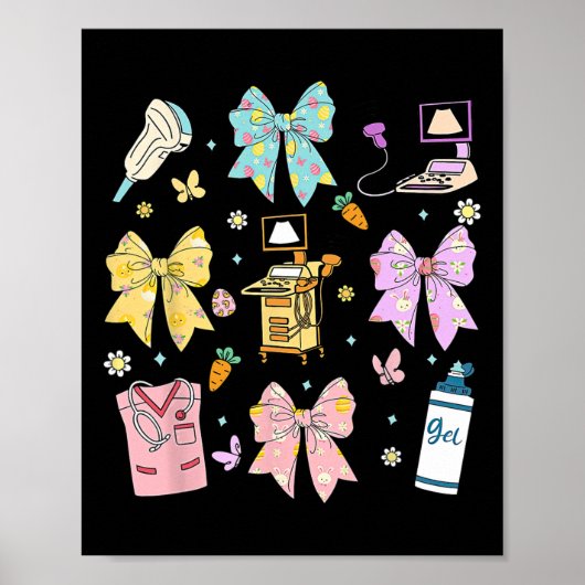 Coquette Bow Sonograaf Easter Ultrasound Tech So Poster (Voorkant)