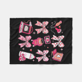 Coquette Bow Sonographer Valentine Ultrasound Tech Fleece Deken (Voorkant (Horizontaal))