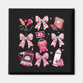 Coquette Bow Sonographer Valentine Ultrasound Tech Magneet (Voorkant)