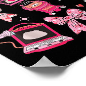 Coquette Bow Sonographer Valentine Ultrasound Tech Poster (Hoek)