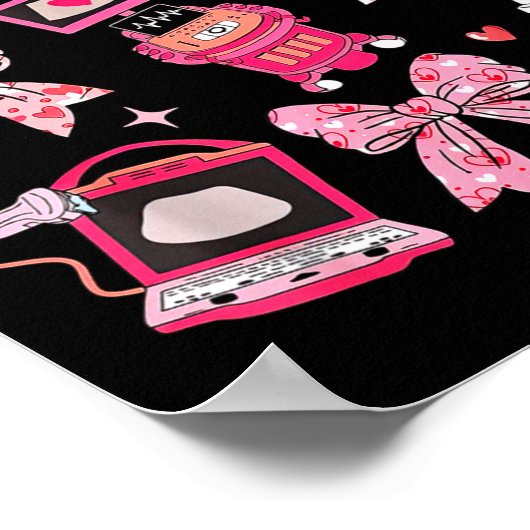 Coquette Bow Sonographer Valentine Ultrasound Tech Poster (Hoek)