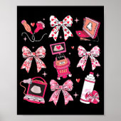 Coquette Bow Sonographer Valentine Ultrasound Tech Poster (Voorkant)
