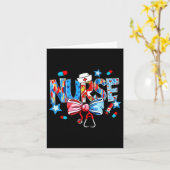 Coquette Bow Stethoscoop Nurse 4 juli Nursing Kaart (Gele Bloem)