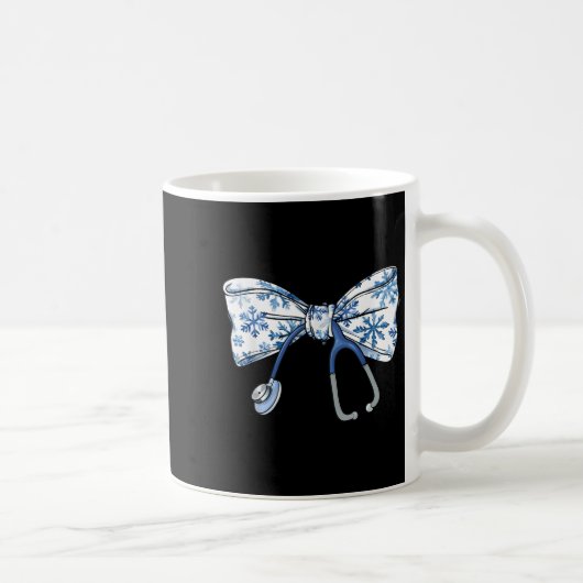 Coquette Bow Stethoscoop Verpleegster Kerst Kerstm Koffiemok (Rechts)