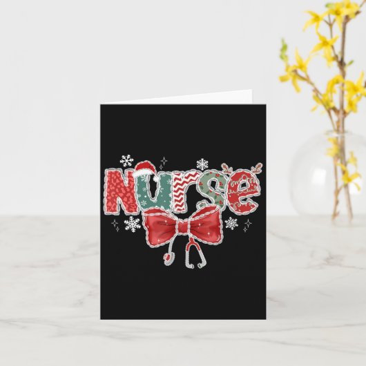 Coquette Bow Stethoscoop Verpleegster Prettig Kers Kaart (Gele Bloem)