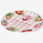 Coquette Bow Strawberries Baby Shower Papieren Bordje (Gekanteld)