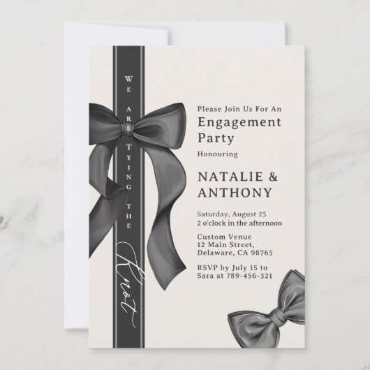 Coquette Bow Stropdas We binden het knoop Verlovin Kaart (Voorkant)