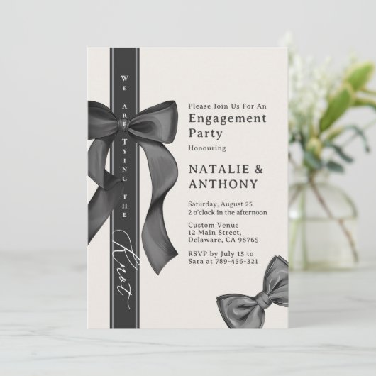 Coquette Bow Stropdas We binden het knoop Verlovin Kaart (Staand voorkant)