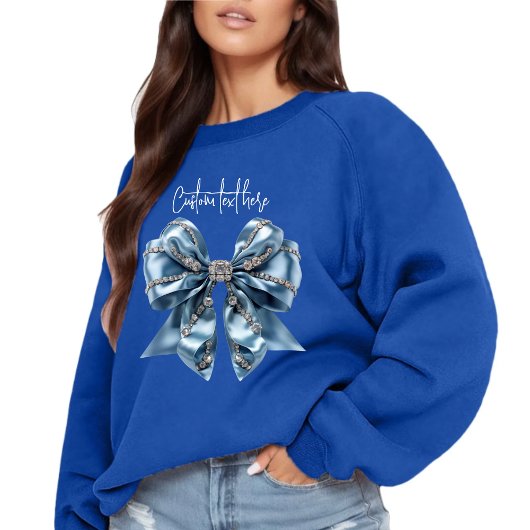 Coquette Bow Sweatshirt Comfort Kleuren Blauw Lint