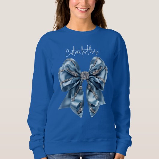Coquette Bow Sweatshirt Comfort Kleuren Blauw Lint (Voorkant)