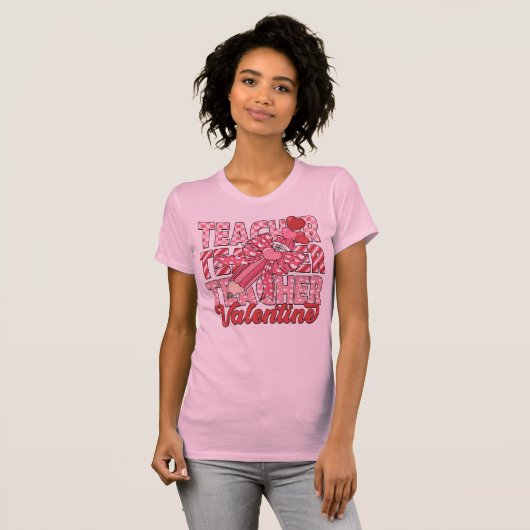 Coquette Bow Teacher Valentijn T-shirt (Voorkant volledig)
