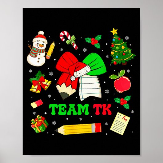 Coquette Bow Team Tk Christmas Transitional Kinder Poster (Voorkant)