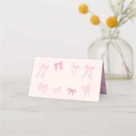 Coquette Bow Theme Party Eten Label Plaatskaartje