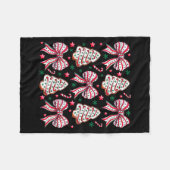 Coquette Bow Tree Cake Candy Cane Merry Christmas  Fleece Deken (Voorkant (Horizontaal))