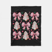 Coquette Bow Tree Cake Candy Cane Merry Christmas  Fleece Deken (Voorkant)