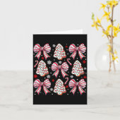 Coquette Bow Tree Cake Candy Cane Merry Christmas  Kaart (Gele Bloem)