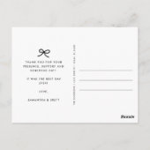 Coquette Bow Trouwfoto Dank u Briefkaart (Achterkant)