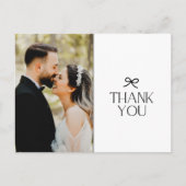 Coquette Bow Trouwfoto Dank u Briefkaart (Voorkant)