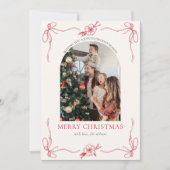 Coquette Bow Vakantiefoto Collage Kerst Kaart (Voorkant)