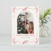 Coquette Bow Vakantiefoto Collage Kerst Kaart (Staand voorkant)