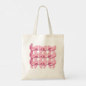 Coquette Bow Valentijn's Day Canvas tas, Schattige Tote Bag (Achterkant)