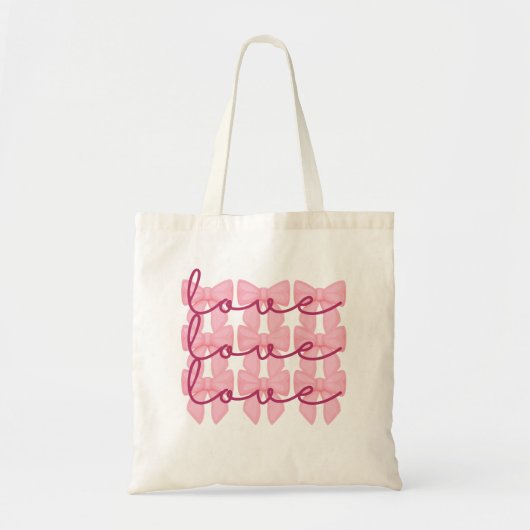 Coquette Bow Valentijn's Day Canvas tas, Schattige Tote Bag (Voorkant)